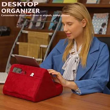 Macl Tablet Pillow Stand, Multi-Angle, Lightweight, Hand-Free, Compatible with iPad and Tablets up to 13 inches