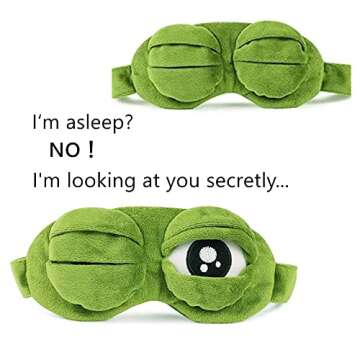 Cute Sad Frog Eye Mask for Sleep, Travel, and Yoga