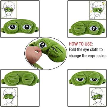 Cute Sad Frog Eye Mask for Sleep, Travel, and Yoga