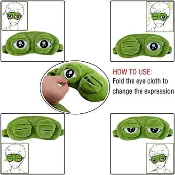 Cute Sad Frog Eye Mask for Sleep, Travel, and Yoga