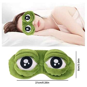Cute Sad Frog Eye Mask for Sleep, Travel, and Yoga