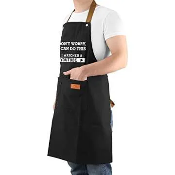 VIISPIRIT Valentine's Day Gifts from Wife for Husband, Friends, Birthday Gifts, BBQ Cooking Chef Apron,Christmas Gifts for Dad, Funny Men Apron with 3 Tool Pockets Adjustable Neck Strap, Waterproof