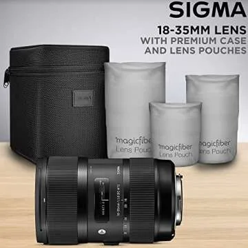 Sigma 18-35mm F1.8 Art DC HSM Lens for Canon DSLR Cameras with SanDisk 128gb SD Card & Altura Photo Advanced Accessory and Travel Bundle