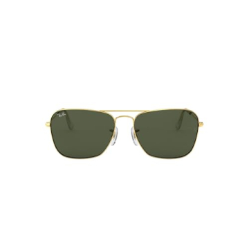 Ray-Ban RB3136 Caravan Sunglasses in Gold with Green Lenses