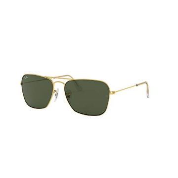 Ray-Ban RB3136 Caravan Sunglasses in Gold with Green Lenses