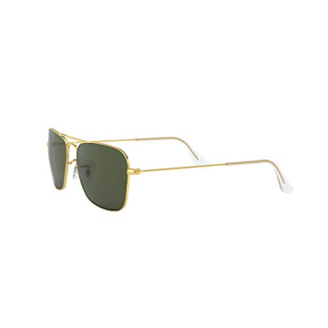 Ray-Ban RB3136 Caravan Sunglasses in Gold with Green Lenses