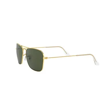 Ray-Ban RB3136 Caravan Sunglasses in Gold with Green Lenses