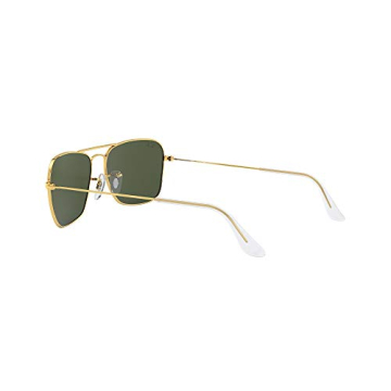 Ray-Ban RB3136 Caravan Sunglasses in Gold with Green Lenses