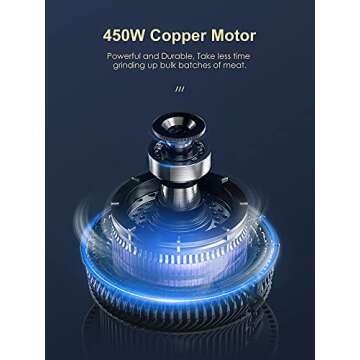 Electric Meat Grinder, Heavy Duty Meat Mincer, Sausage Stuffer Maker, Food Grinder with Sausage & Ku...