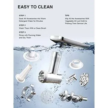 Electric Meat Grinder, Heavy Duty Meat Mincer, Sausage Stuffer Maker, Food Grinder with Sausage & Kubbe Kit, 2 Grinder Plates, Stainless Steel (Silve&Black)