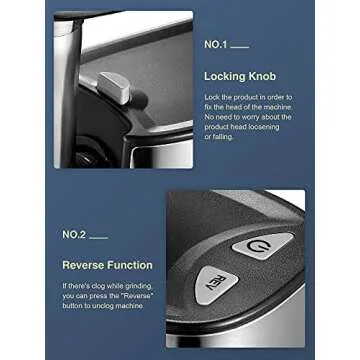 Electric Meat Grinder, Heavy Duty Meat Mincer, Sausage Stuffer Maker, Food Grinder with Sausage & Kubbe Kit, 2 Grinder Plates, Stainless Steel (Silve&Black)