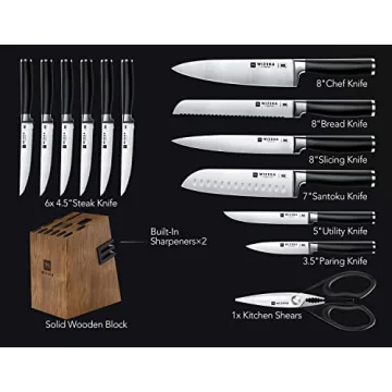 WIZEKA Premium Knife Set 15pcs High-Quality Kitchen Knives