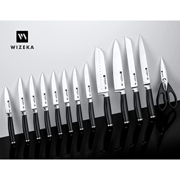 WIZEKA Premium Knife Set 15pcs High-Quality Kitchen Knives