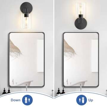 GORDNWE Modern Bathroom Wall Sconce - Matte Black Elegance