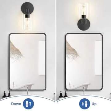 GORDNWE Modern Bathroom Wall Sconce - Matte Black Elegance