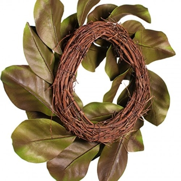 Magnolia Leaf Grapevine Wreath Quality Home Decor 16"