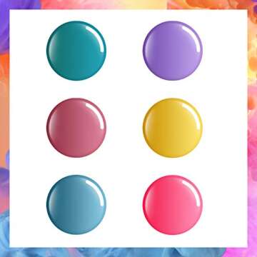 AZUREBEAUTY Gel Nail Polish Set - 6PCS Sweet Candy Neon Colors Nail Art Pretty Box, Soak Off LED Manicure Bright Color Starter Kit 0.24 OZ