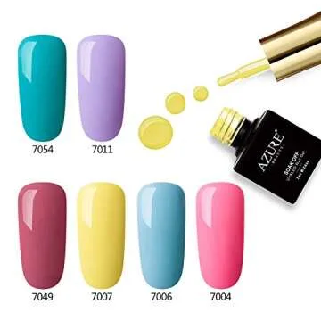 AZUREBEAUTY Gel Nail Polish Set 6PCS for Vibrant Colors