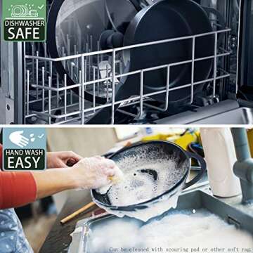 PRANZOELITE 11 inch Nonstick Deep Fry Saute Pan with Lid - 4.5-QT Jumbo Cooker Skillet Pan Cast Aluminum - Induction Compatible PFOA Free, Dishwasher Free, Design in Italy