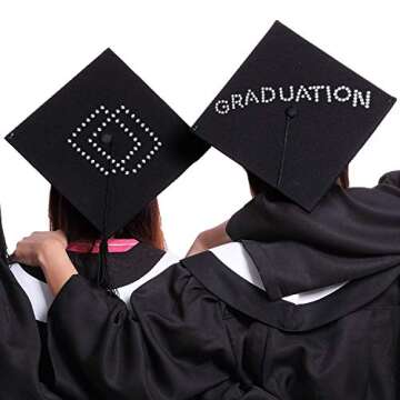 Graduation Cap Decoration Set with Glitter Stickers and Embellishments