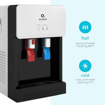 Avalon B8WHT Countertop Bottleless Water Cooler Dispenser - 2 Stage Water Filters and Installation K...