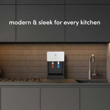 Avalon B8WHT Countertop Bottleless Water Cooler Dispenser - 2 Stage Water Filters and Installation Kit included, NSF Certified, UL Listed, White