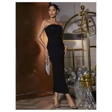 Floerns Women's Sleeveless Tube Bodycon Maxi Dress - Black