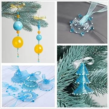 Fashewelry 198 Yards Glitter Organza Ribbon Set 6 Colors