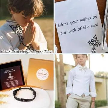 First Holy Communion Cross Bracelet for Boys - PEALICIOUS