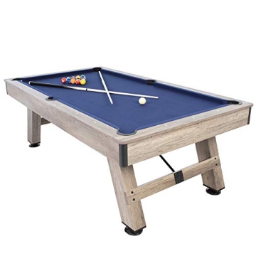American Legend Brookdale 90” Billiard Table with Rustic Wood Finish and Navy Blue Cloth