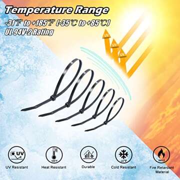 Zip Wire Ties 600Pcs Small Cable Zip Ties with Cable Mounts Nylon Zip Cable Ties Assorted Sizes 4+6+8+12 Inch, Self-Locking Tie Wraps Perfect for Home Garden Trellis Office Garage Workshop