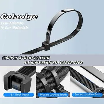 Zip Wire Ties 600Pcs Small Cable Zip Ties with Cable Mounts Nylon Zip Cable Ties Assorted Sizes 4+6+8+12 Inch, Self-Locking Tie Wraps Perfect for Home Garden Trellis Office Garage Workshop