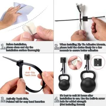 Zip Wire Ties 600Pcs Small Cable Zip Ties with Cable Mounts Nylon Zip Cable Ties Assorted Sizes 4+6+8+12 Inch, Self-Locking Tie Wraps Perfect for Home Garden Trellis Office Garage Workshop