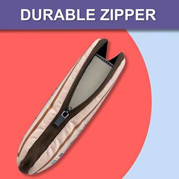 Book Beau Book Sleeve with Zipper, Water and Stain Resistant, Modern Bookshelf Light XL