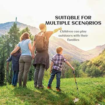 G2 Kid's Hiking Poles – Adjustable Telescopic Trekking Poles for Children/Aluminum Alloy/Adjustable Strap/Quick Flip Lock/ (Pack of 2 Poles/Storage Bag), Green