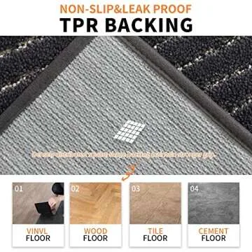 BEQHAUSE Non-Slip Washable Kitchen Rugs Set of 2