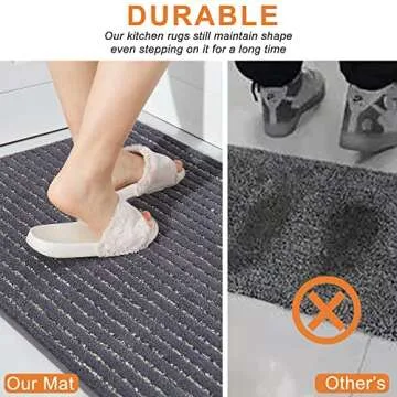 BEQHAUSE Non-Slip Washable Kitchen Rugs Set of 2