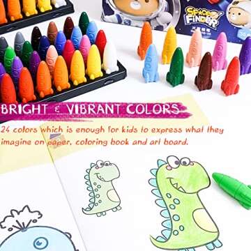 deli Toddler Crayons Rocket Non-Toxic Crayons for Toddlers Age 1 and Older Washable Crayons Painting Drawing & Art Supplies,24 Packs Crayons (24)