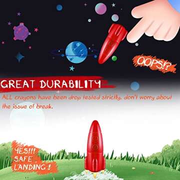 deli Toddler Crayons Rocket Non-Toxic Crayons for Toddlers Age 1 and Older Washable Crayons Painting Drawing & Art Supplies,24 Packs Crayons (24)