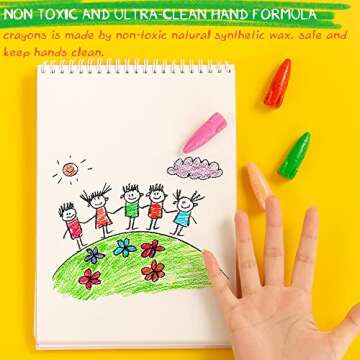 deli Toddler Crayons Rocket Non-Toxic Crayons for Toddlers Age 1 and Older Washable Crayons Painting Drawing & Art Supplies,24 Packs Crayons (24)