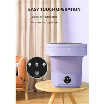 Portable washing machine,Mini Washer,15L upgraded large capacity foldable Washer.Deep cleaning of underwear, baby clothes and other small clothes.Suitable for apartments, dormitories, hotels.(Purple)