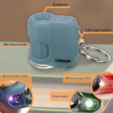 Carson MicroMini Pocket Microscope with UV and LED Light
