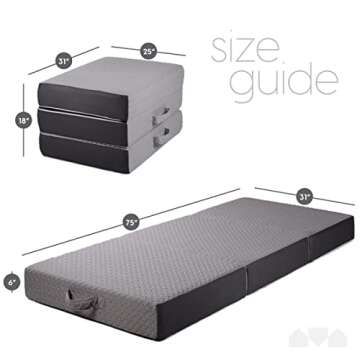 Milliard Trifold Mattress: 6-Inch Memory Foam Portable & Foldable Bed