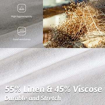 NEXHOME PRO Boho Throw Pillow Covers for Couch Set of 2 26"x26", Handmade Decorative Linen Pillow Covers for Bed, Sofa, Living Room, Farmhouse Fringed Cushion Covers, White (Insert Not Included)