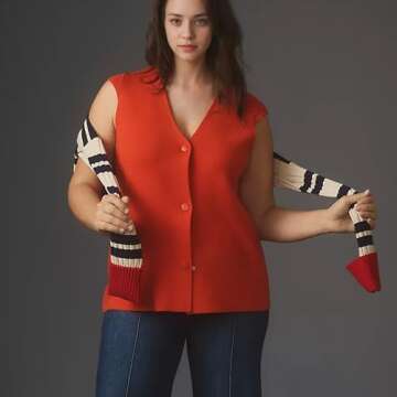 Hixiaohe Knit Sweater Vest for Women Sleeveless Cardigan V Neck Button Tank Tops Womens Fashion Casu...