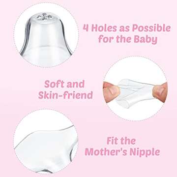 Nuanchu 8 Pcs Nipple Shields for Nursing Newborn Breastfeeding 20 mm 15 mm Nipple Shield Bulk Silicone Nipple Protector with Clear Carrying Case for Protecting Sore, Flat or Inverted Nipples