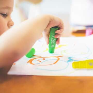 TBC The Best Crafts Paint Sticks, 12 Colors Pastel, Washable Paint, Non-toxic, Tempera Paint Sticks for Kids and Students