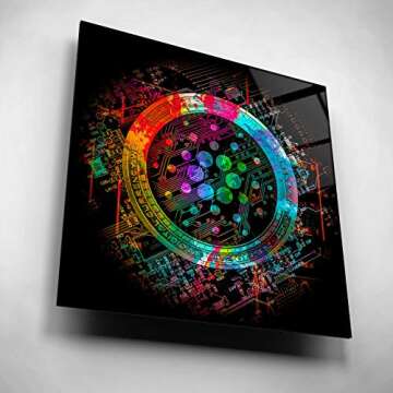 Epic Art 'Cardano Crypto Coin' Acrylic Glass Wall Art, 12"x12"