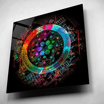 Epic Art 'Cardano Crypto Coin' Acrylic Glass Wall Art, 12"x12"