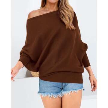 Zenlonr Women's Chic Off-The-Shoulder Sweater